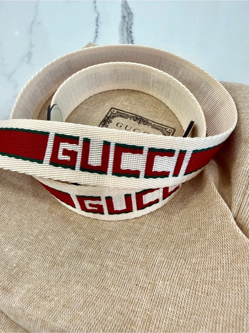 Gucci Web Logo Belt